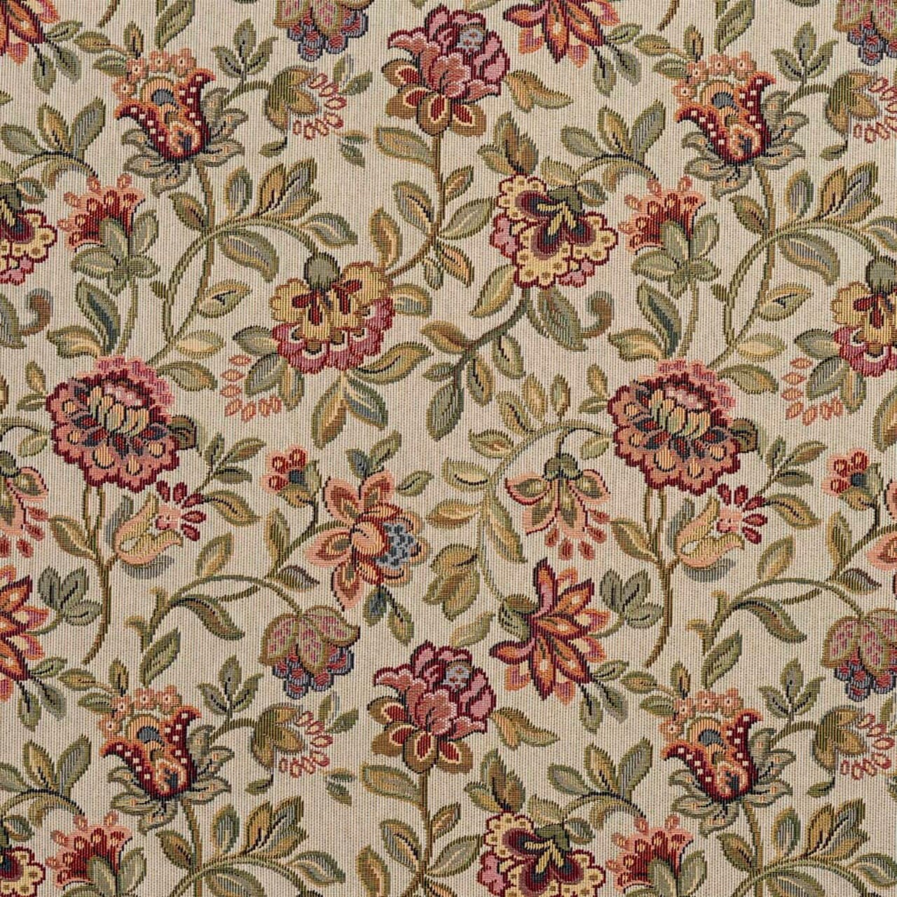 Spring - Coral & Peach,Pink Floral Upholstery Fabric 54 Inches"